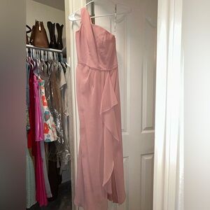 Elegant Pink One Shoulder Dress